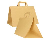 Shopper Flat XLarge - 32 x 22 x 24 cm - carta kraft - avana - Mainetti Bags - conf. 200 pezzi