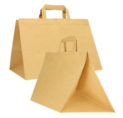 Shopper Flat XLarge - 32 x 22 x 24 cm - carta kraft - avana - Mainetti Bags - conf. 200 pezzi