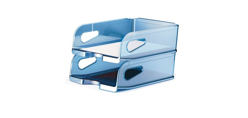 ARDA TR18MAXBL desk tray/organizer Plastic Blue, Transparent