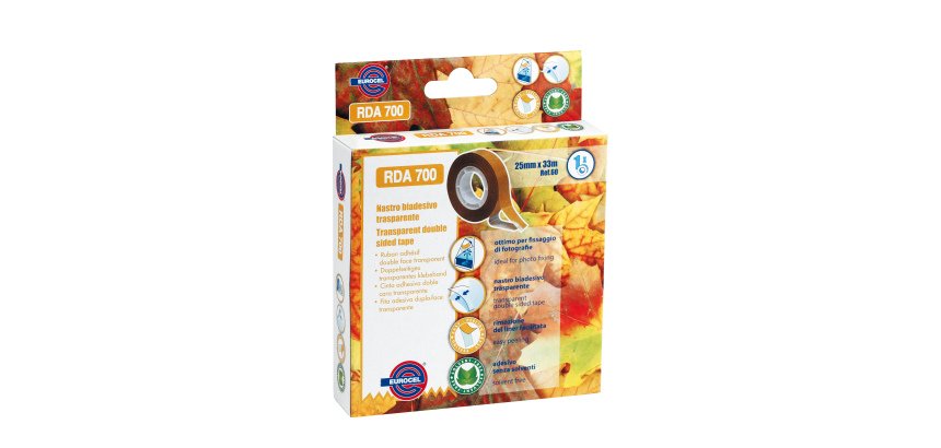 Nastro biadesivo 700RDA - 25 mm x 33 m - acrilico - trasparente - Eurocel