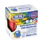 Nastro adesivo telato TPA 200 - 38 mm x 2,7 m - tela plastificata - rosso - Eurocel
