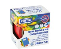 Nastro adesivo telato TPA 200 - 38 mm x 2,7 m - tela plastificata - rosso - Eurocel