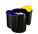 Cestino raccolta differenziata 516 - altezza 33,7 cm - diametro 26 cm -  nero/giallo/blu - Cep