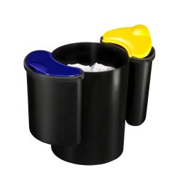 Cestino raccolta differenziata 516 - altezza 33,7 cm - diametro 26 cm -  nero/giallo/blu - Cep