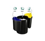 Cestino raccolta differenziata 516 - altezza 33,7 cm - diametro 26 cm -  nero/giallo/blu - Cep