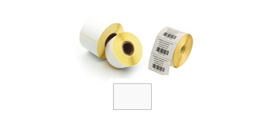 Etichette per trasferimento termico diretto - 1 pista - 58 x 43 mm - Printex - rotolo da 1000 pezzi