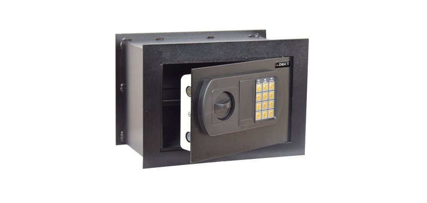 Cassaforte da muro -  serratura elettronica - 33 x 20 x 23 cm - 9 kg - nero - Iternet