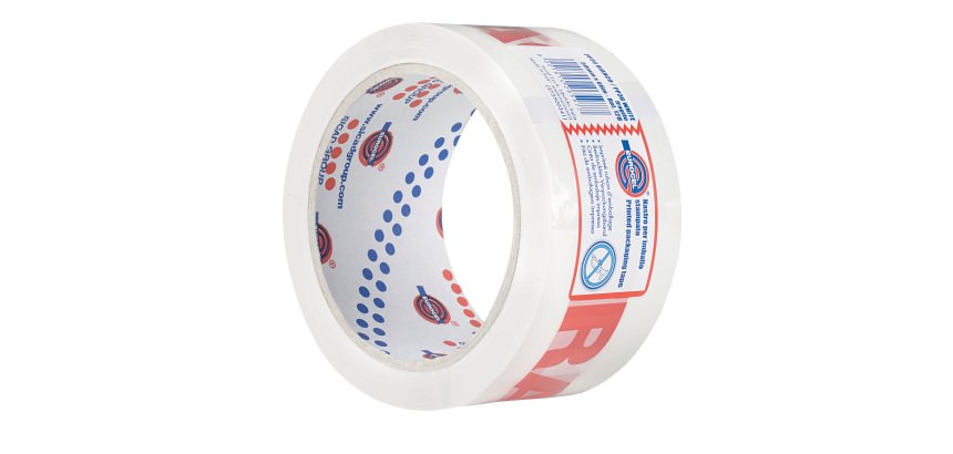 Nastro adesivo PP36NN - "fragile" - 5 cm x 66 m - rosso/bianco - Eurocel