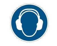 Pittogramma adesivo - da terra - "Indossare protezione auricolare" - diametro 43 cm - Durable