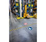 Pittogramma adesivo - da terra - "Calzature di sicurezza obbligatorie" - diametro 43 cm - Durable
