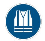 Pittogramma adesivo - da terra - "Gilet di sicurezza obbligatorio" - diametro 43 cm - Durable