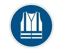 Pittogramma adesivo - da terra - "Gilet di sicurezza obbligatorio" - diametro 43 cm - Durable