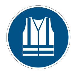 Pittogramma adesivo - da terra - "Gilet di sicurezza obbligatorio" - diametro 43 cm - Durable