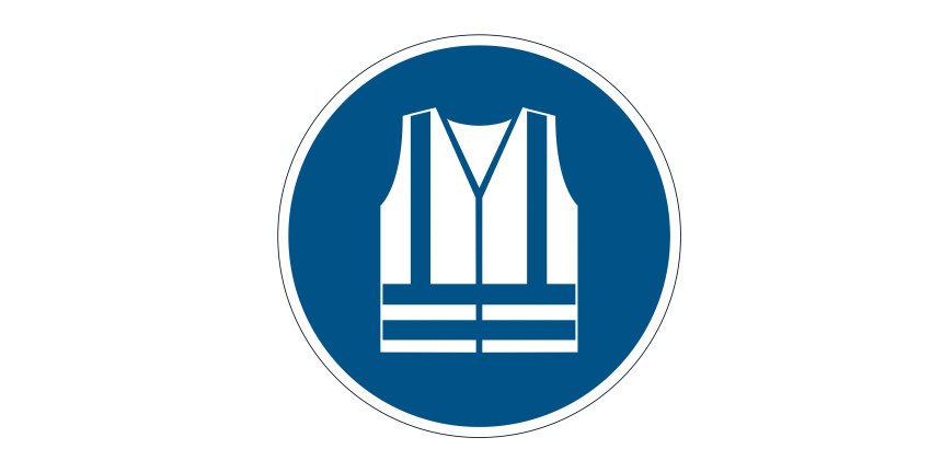 Pittogramma adesivo - da terra - "Gilet di sicurezza obbligatorio" - diametro 43 cm - Durable