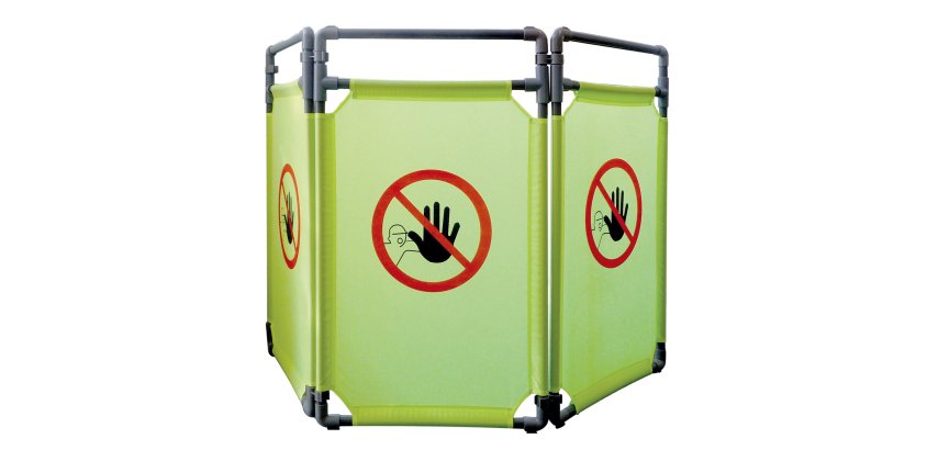 Barriera per interni - NO ENTRY - 3 pannelli - 170 x 100 cm - PL - giallo