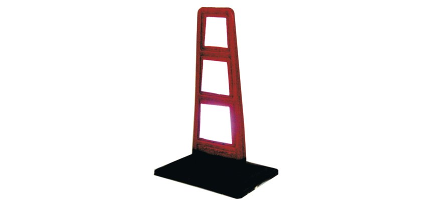 Delineatore stradale - flessibile - inserti rifrangenti - 33 cm