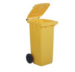 Bidone carrellato - 48x55x93 cm - 120 L - giallo - Mobil Plastic