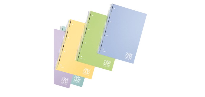 Maxiquaderno One Color Pastel PP - A4+- 5mm - 80 fogli - 80 gr -  c/fori - spiralato - Blasetti