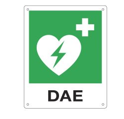 Cartello da muro - DAE - per defibrillatore - 25 x 31 cm - Cartelli segnalatori