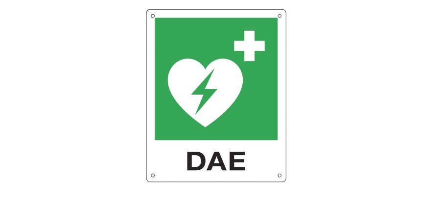 Cartello da muro - DAE - per defibrillatore - 25 x 31 cm - Cartelli segnalatori