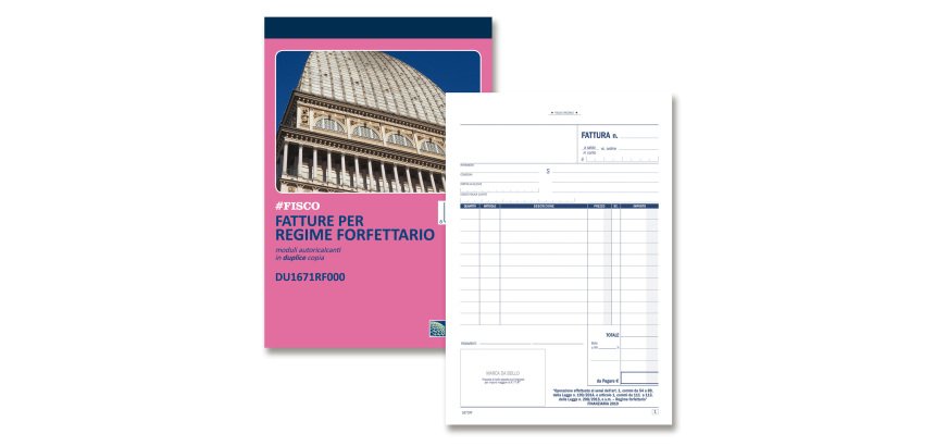 Blocco fatture per regime forfettario - 50/50 - copie autoric. - 21,5 x 14,8 cm - DU1671RF000 - Data Ufficio