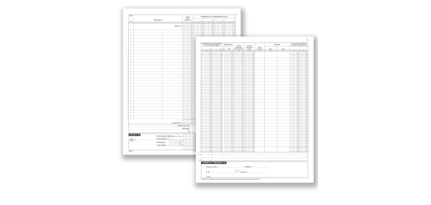 Registro Corrispettivi - 16 pagine numerate - 31 x 24,5 cm - DU1386N0000 - Data Ufficio