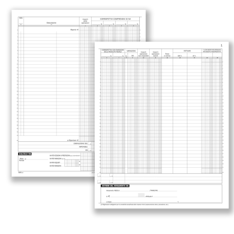 Registro Corrispettivi - 16 pagine numerate - 31 x 24,5 cm - DU1386N0000 - Data Ufficio