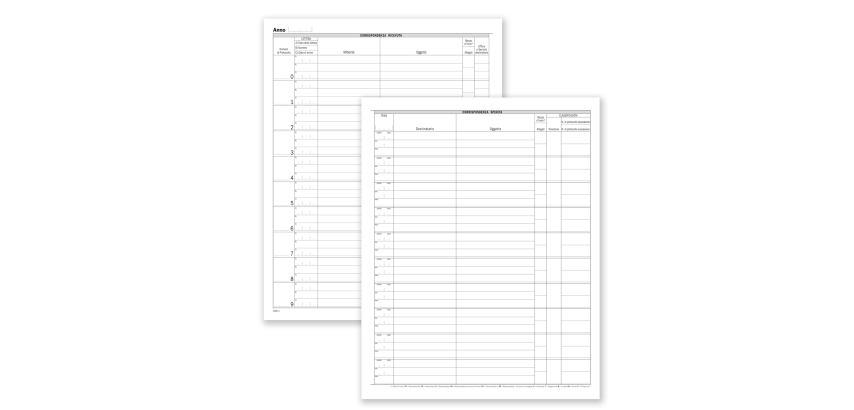 Registro corrispondenza arrivo/partenza - 50 pagine - 31 x 24,5 cm - DU138000000 - Data Ufficio