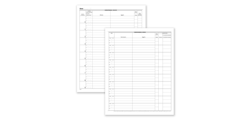 Registro corrispondenza arrivo/partenza - 50 pagine - 31 x 24,5 cm - DU138000000 - Data Ufficio