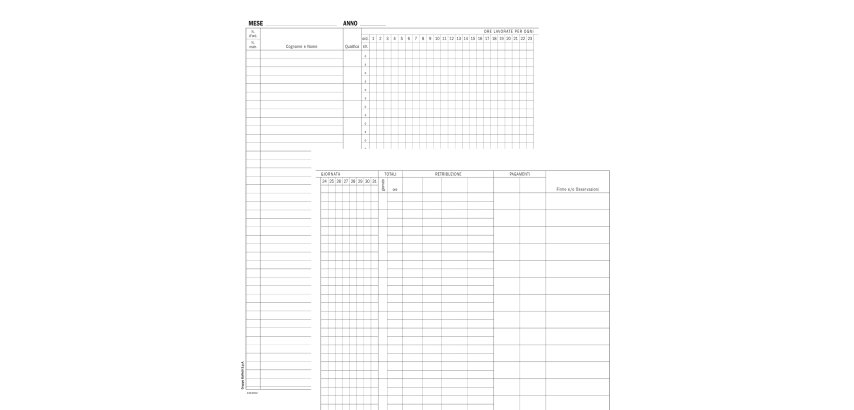 Registro presenze mensili - 48 pagine - 31 x 24,5 cm - DU131301200 - Data Ufficio