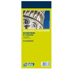 Blocco scontrino 2 sezioni - 100 copie numerate - giallo - 5,8 x 13 cm - DU160000030 - Data Ufficio