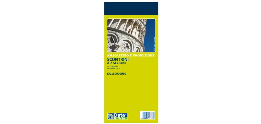 Blocco scontrino 2 sezioni - 100 copie numerate - giallo - 5,8 x 13 cm - DU160000030 - Data Ufficio