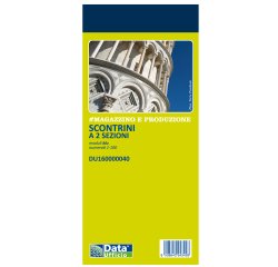Blocco scontrino 2 sezioni - 100 copie numerate - blu - 5,8 x 13 cm - DU160000040 - Data Ufficio