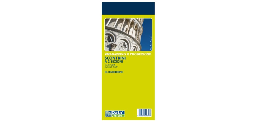 Blocco scontrino 2 sezioni - 100 copie numerate - verde - 5,8 x 13 cm - DU160000090 - Data Ufficio