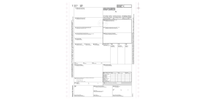 Lettera di vettura internazionale CMR MC - 12'' x 24 cm - 5 copie autoric. - DU18930M500 - Data Ufficio