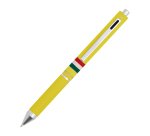 Penna a sfera a scatto multifunzione - fusto giallo gommato Italia - Osama