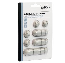 Mix Clip Cavoline fermacavi - adesivi - grigio - Durable - conf. 7 pezzi
