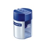 Temperamatite Staedtler - con contenitore - 2 fori - foro Ø 8,2-10,2mm - blu - Staedtler