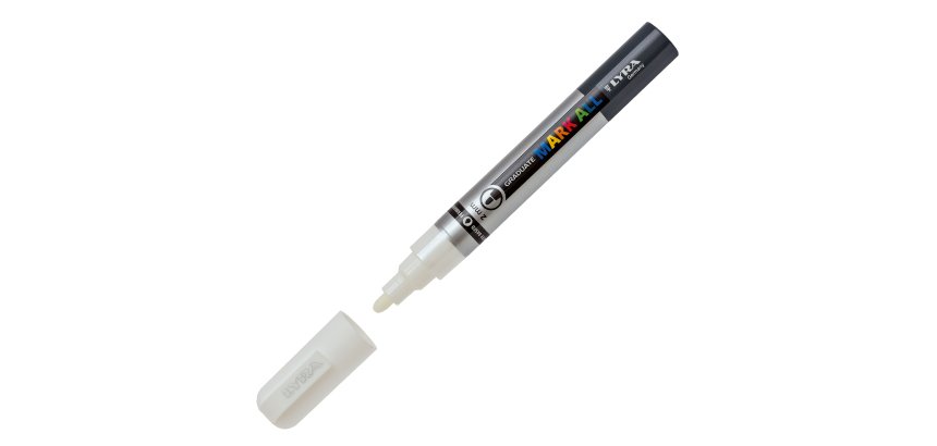 Marcatore a base d'acqua Graduate Mark All  - punta tonda 2mm - bianco - Lyra