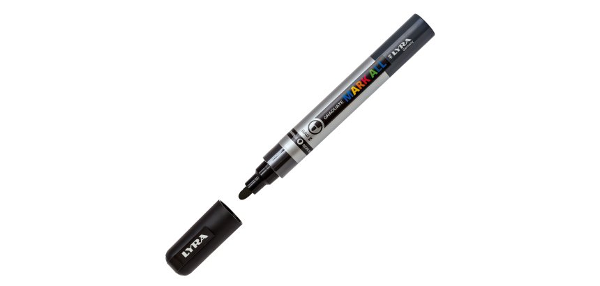 Marcatore a base d'acqua Graduate Mark All  - punta tonda 2mm - nero - Lyra