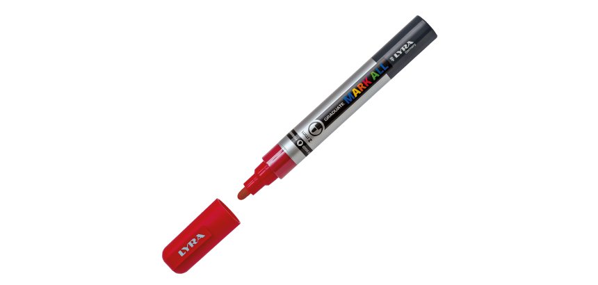 Marcatore a base d'acqua Graduate Mark All  - punta tonda 2mm - rosso - Lyra