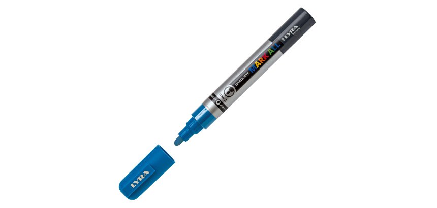 Marcatore a base d'acqua Graduate Mark All  - punta tonda 2mm - azzurro - Lyra
