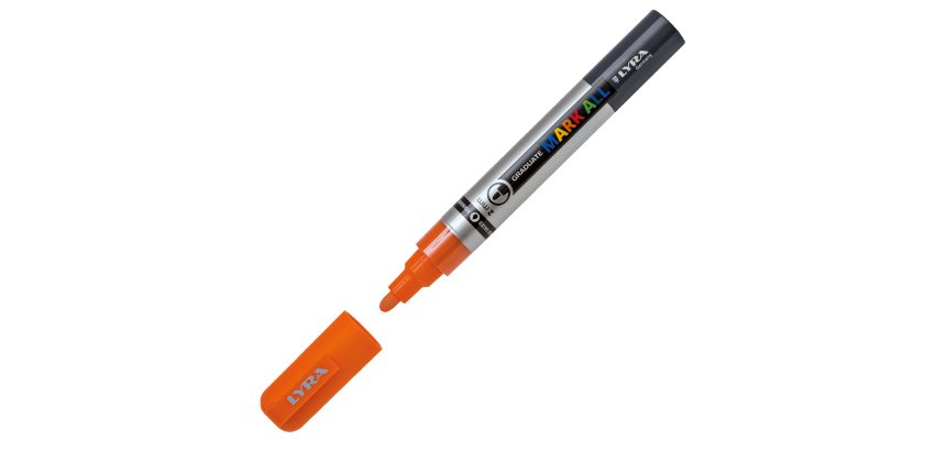 Marcatore a base d'acqua Graduate Mark All  - punta tonda 2mm - arancione - Lyra