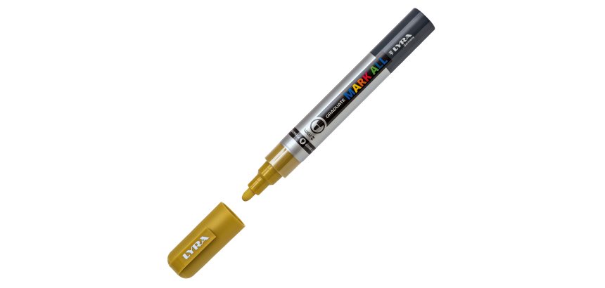 Marcatore a base d'acqua Graduate Mark All  - punta tonda 2mm - oro - Lyra