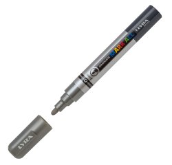 Marcatore a base d'acqua Graduate Mark All  - punta tonda 2mm - argento - Lyra
