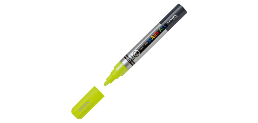 Marcatore a base d'acqua Graduate Mark All  - punta tonda 2mm - giallo fluo - Lyra