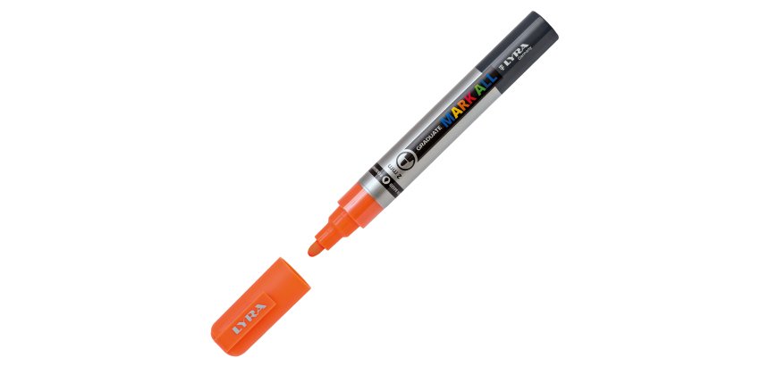 Marcatore a base d'acqua Graduate Mark All  - punta tonda 2mm - arancione fluo - Lyra