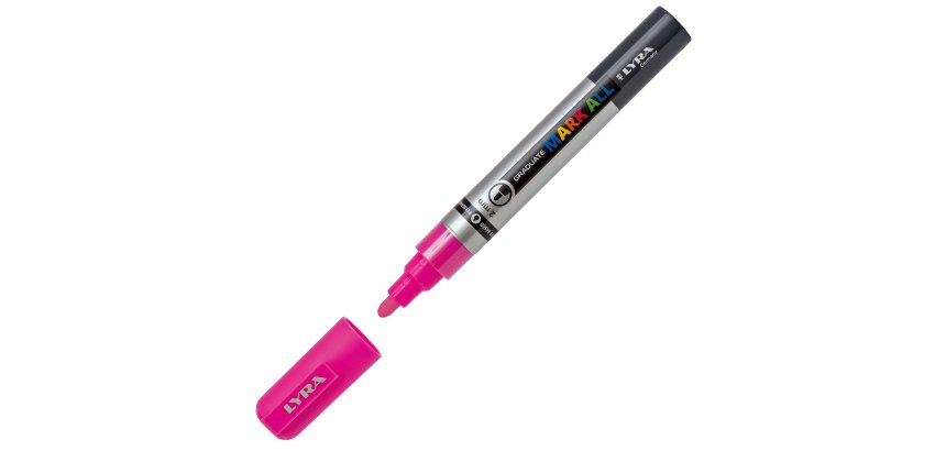 Marcatore a base d'acqua Graduate Mark All  - punta tonda 2mm - rosa fluo - Lyra