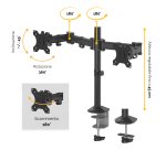 Bracci porta monitor Reflex Series - doppio - 55x11,6x72,6cm - Fellowes