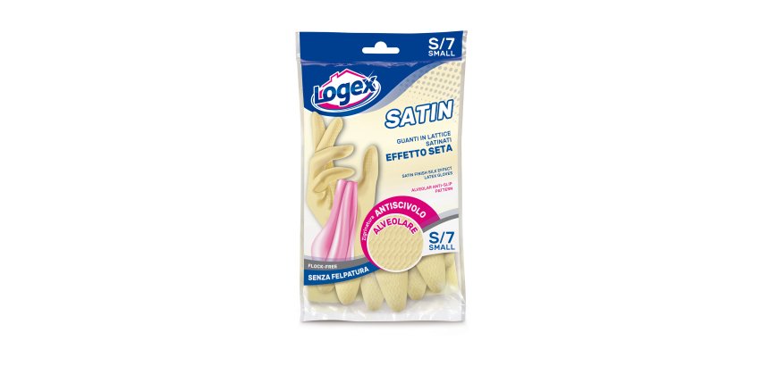 Guanti in lattice Satin - taglia S - crema - Logex Professional
